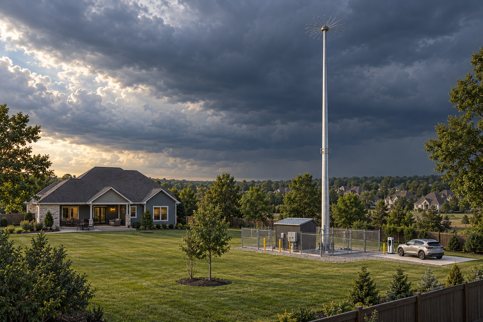 BoltHarvest System 01 installed on a large suburban property